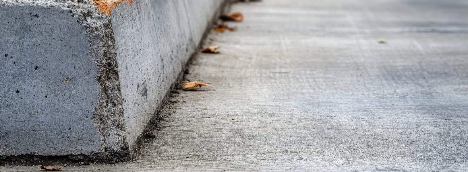 Curb transition and trip hazard Forensic documentation of a walking-surface defect with a scale reference